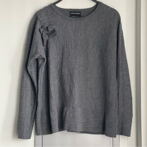 CYNTHIA ROWLEY Charcoal Crewneck Sweater